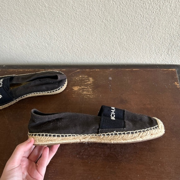Michael Kors Vicky Slip-On Black White Espadrille Flats Size 8 Women’s Canvas - Picture 6 of 10